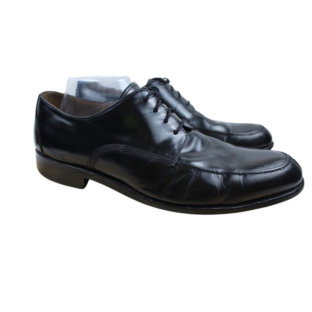 Johnston Murphy Oxford Shoe Mens 11 Black Leather Sheepskin Comfort Dress Office